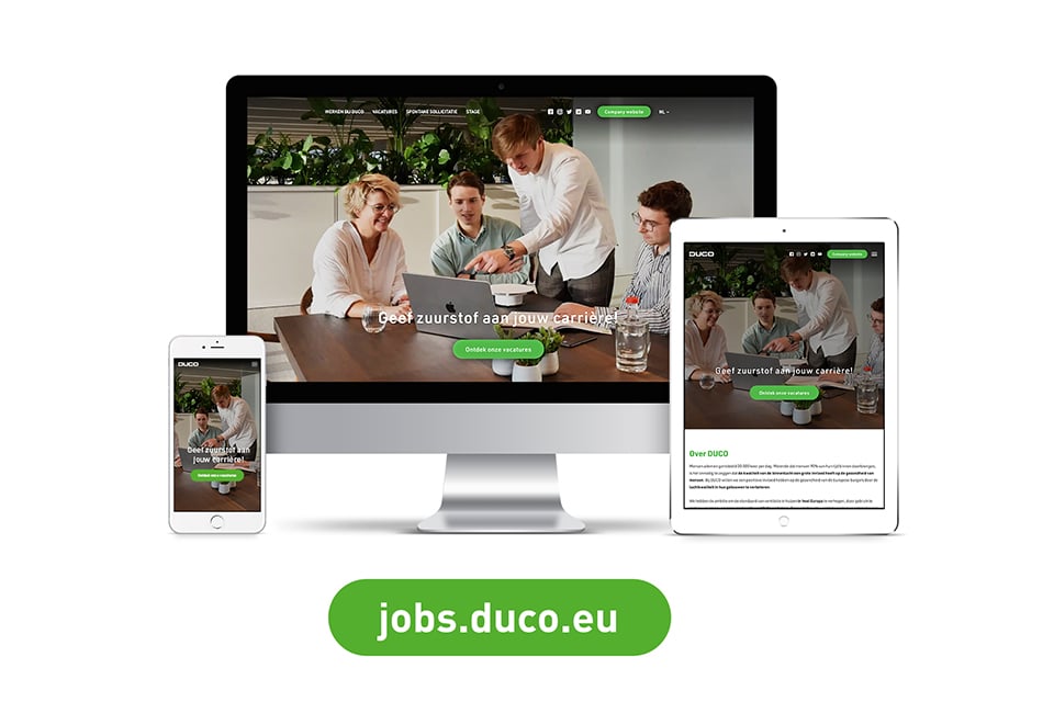 DUCO geeft extra zuurstof aan (knelpunt)vacatures met nieuwe wervingscampagne en jobsite